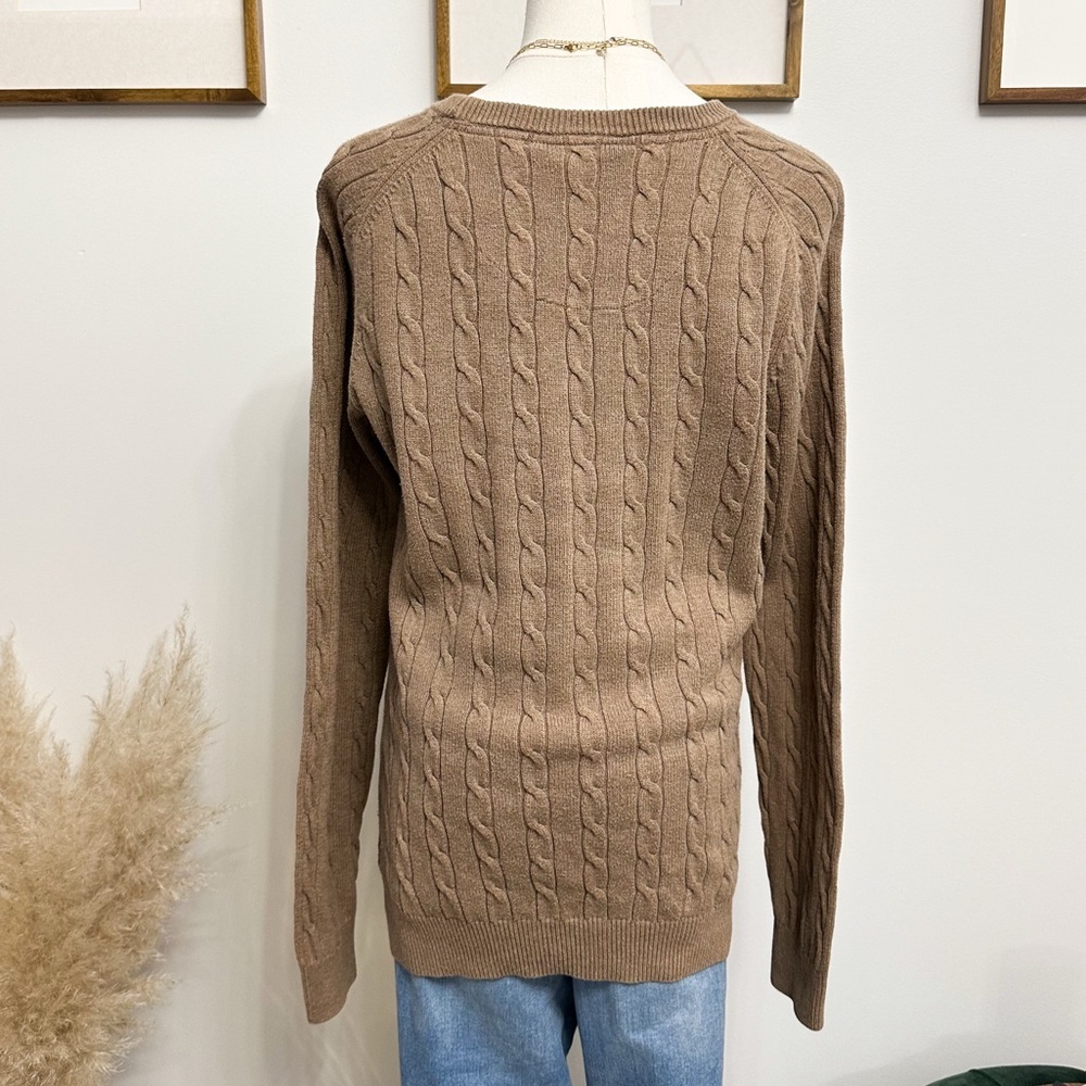 Hudson North Light Brown Cable Knit Sweater - Picture 7 of 9